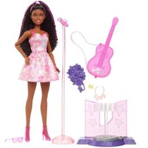Boneca Barbie Profissões Pop Star Morena Palco Movimento Acessórios HRG43 Mattel