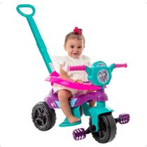 Triciclo Infantil de Empurrar Baby Dog Passeio e Pedal Motoca Kendy Roxo