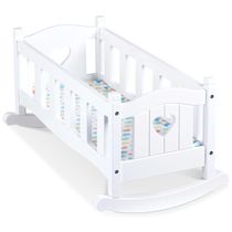 Berço de Madeira para Bonecas e Bichos de Pelúcia com até 50 cm para Crianças Acima de 3 Anos, Melissa & Doug, Branco