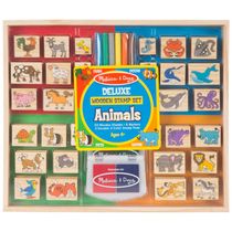 Kit Carimbos de Madeira, Tema Animais com 38 Peças para Crianças Acima de 4 Anos, Melissa & Doug