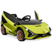 Carro Elétrico Infantil Lamborghini Sian Roadster com 2 Velocidades, Controle dos Pais, Som, Faróis de LED e Portas H...