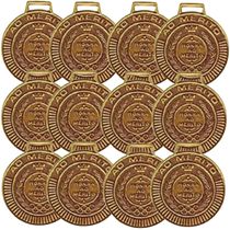 Kit com 60 Medalhas Rema Honra Ao Mérito 60mm com Fita Bronze