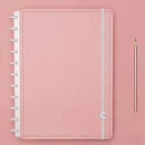 Caderno Inteligente Grande Rose Pastel 80 Folhas