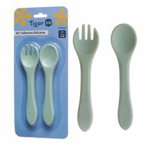 Kit Talheres De Silicone Infantil Tigor T. Tigre BB