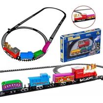 Brinquedo Trem Trenzinho Eletrico Locomotiva Vagões Trilhos