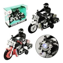 Moto De Fricção Pull Back Com Boneco Racing Autobike 15cm