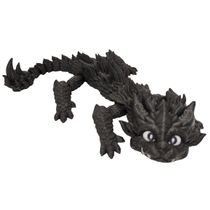 Boneco Dragão de Fogo Articulado 24 cm Impressão 3D Grafite Metálico