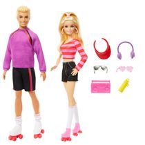 Conjunto De Bonecos - Barbie 65 Anos - Barbie E Ken Patinadores - Mattel