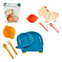 Kit De Alimentação Infantil Papinha De Animais Com Tigela +