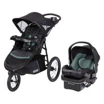 Carrinho de Bebê Travel System com Assento Reclinável em Múltiplas Posições, 2 Porta-Copos e Roda Giratória Frontal Travá...