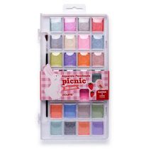 Aquarela Perolizada Picnic 28 Cores + Pincel LeoArte