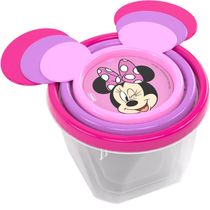 Kit Porta lanche Escolar 3 Potes Minnie Micro-ondas Freezer