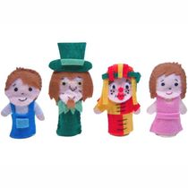 Dedoches de Feltro - Sítio - 4 Personagens - Multicolorido - 100% Artesanal