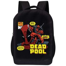 Mochila Acolchoada de 45 cm com Tema do Deadpool para Crianças de 5 Anos ou Mais, Marvel, Preta
