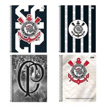 Kit 4 Cadernos Corinthians Espiral 80fls Foroni - Sortido