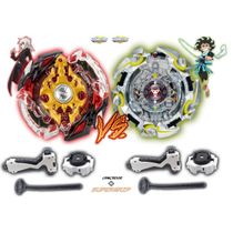 Kit 2 Beyblade Burst + 2 Lançador God Spriggan Vs Alter Chronos Shu e Cuza