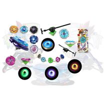 Kit 8 Beyblade LED Light Metal Luz Som + 8 Lançador Beyblade Barato