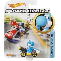 Hot Wheels Mario KART Blue Yoshi KART Mattel GBG25