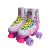 Patins - Barbie - 04 Rodas - Tamanho 33/34 - Branco - Fun