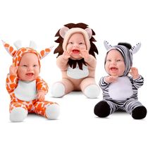 Bonecas Baby Planet Bichos Selva Girafa Leão e Zebra Meninas Decoração de Quarto Bebê