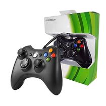 Controle Joystick Xbox 360 Slim Com Fio Compatível c/ Vídeo Game PC e Celular - Cor Preta