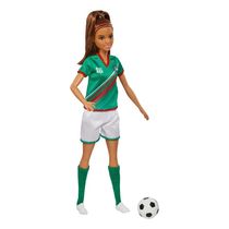 Boneca - Barbie Profissoes - Jogadora de Futebol - Camisa Verde - Mattel