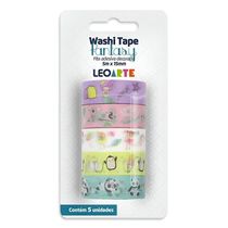 Kit Fita Adesiva Washi Tape Fantasy 15mmX5m 5 Unidades