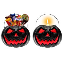 Kit com 2 Potes de Abóbora Dia das Bruxas Festa Halloween para Pedir Doces