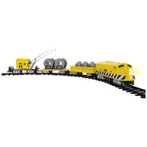 Conjunto de Trem Trenzinho Elétrico LIONEL Construction 712065 com Controle Remoto, para Adultos e Crianças