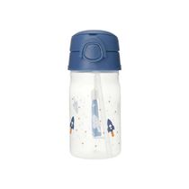 COPO COM CANUDO DE SILICONE 370ML AZUL/FOGUETE - PIMPOLHO