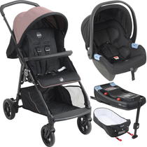 Carrinho Moises Bebe Conforto Base ISOFIX Burigotto Lui Rose