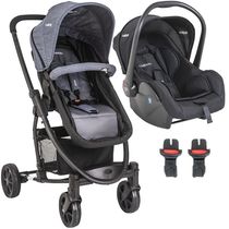 Carrinho de Bebe Kiddo Prima com Bebe Conforto Melange Azul