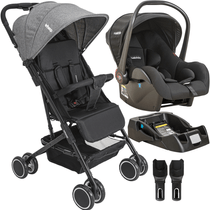 Carrinho de Bebe com Bebe Conforto Base Kiddo Mascote Grafite