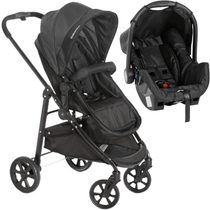 Carrinho de Bebe Galzerano Olympus com Bebe Conforto New Black