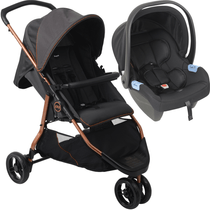 Carrinho de Bebe com Bebe Conforto Burigotto CR3 Gray Cobre