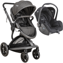 Carrinho de Bebe com Bebe Conforto Kiddo Quantum Melange Preto