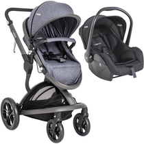 Carrinho de Bebe com Bebe Conforto Kiddo Quantum Melange Azul