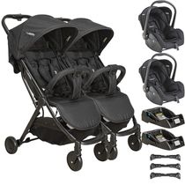 Carrinho para Gemeos 2 Bebe Conforto 2 Base Kiddo Road Preto