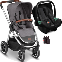 Carrinho de Bebe com Bebe Conforto ABC Design Samba Asphalt