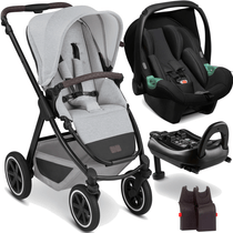 Carrinho com Bebe Conforto Base ISOFIX ABC Design Samba Mineral