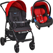 Carrinho de Bebe com Bebe Conforto Burigotto Ecco CZ Vermelho