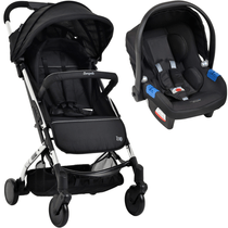 Carrinho de Bebe com Bebe Conforto Burigotto Zap Metal Prata