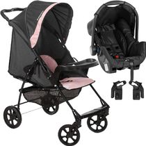 Carrinho de Bebe com Bebe Conforto Galzerano Romano Rosa