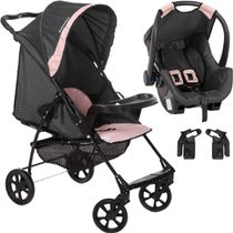 Carrinho de Bebe Bebe Conforto Galzerano Romano Preto Rosa