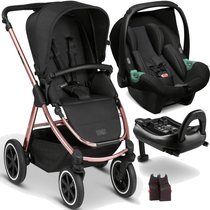 Carrinho com Bebe Conforto Base ISOFIX ABC Design Samba Rose