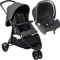 Carrinho de Bebe com Bebe Conforto Burigotto CR3 Gray Neon