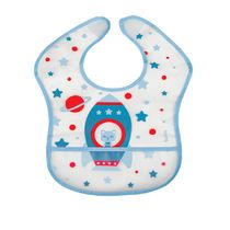 Babador Impermeável com Bolso - Foguete - Azul - 13237 - Buba