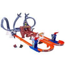 Pista de Corrida Multi-voltas Racer Verse Homem Aranha com Carro do Homem-Aranha e Pantera Negra, Hot Wheels