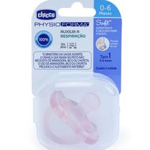 Chupeta - Chicco - Soft - Physio Forma - Silicone - Rosa - Tamanho 1