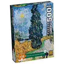 Quebra-Cabeça 500 Peças Mini - Estrada com Cipreste e Estrela - Van Gogh - Grow